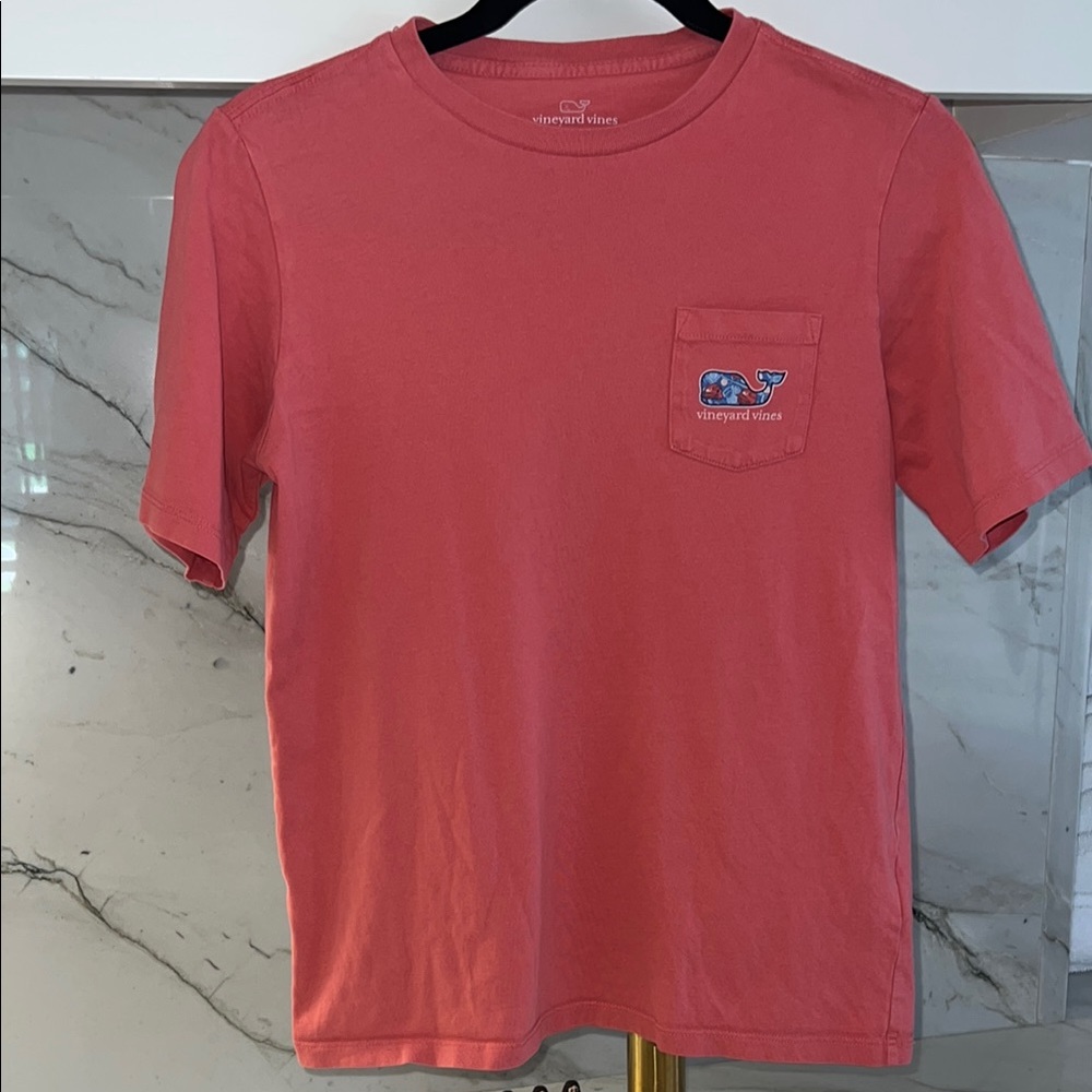 Vineyard Vines Boys Salmon Baseball Short Sleeve Tee